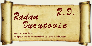 Radan Durutović vizit kartica